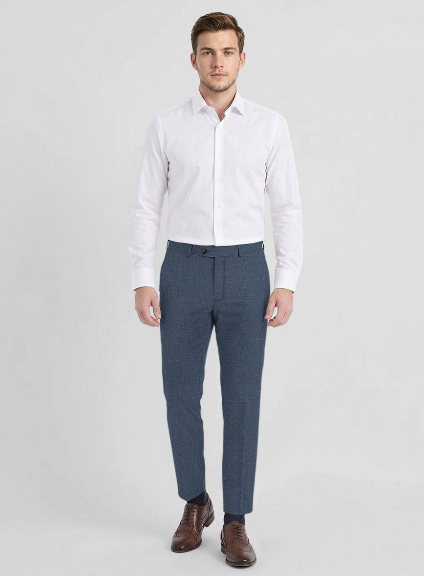 Huddersfield Stretch Slate Blue Wool Suit - StudioSuits