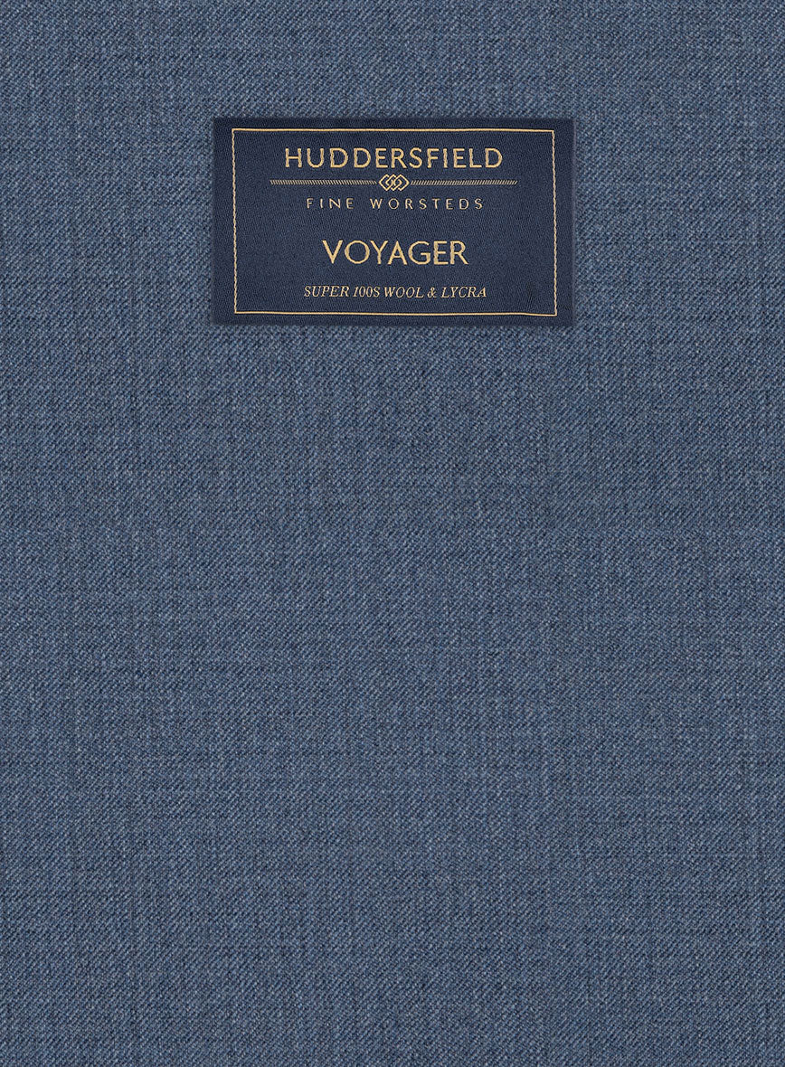 Huddersfield Stretch Slate Blue Wool Jacket - StudioSuits