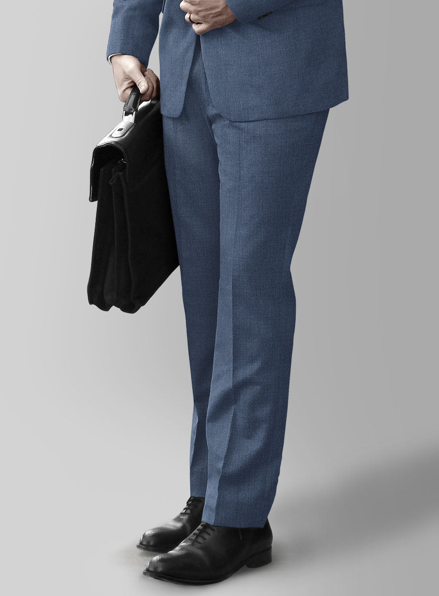 Huddersfield Stretch Slate Blue Wool Pants