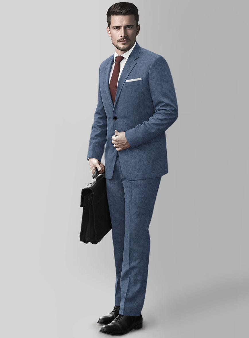 Huddersfield Stretch Slate Blue Wool Suit