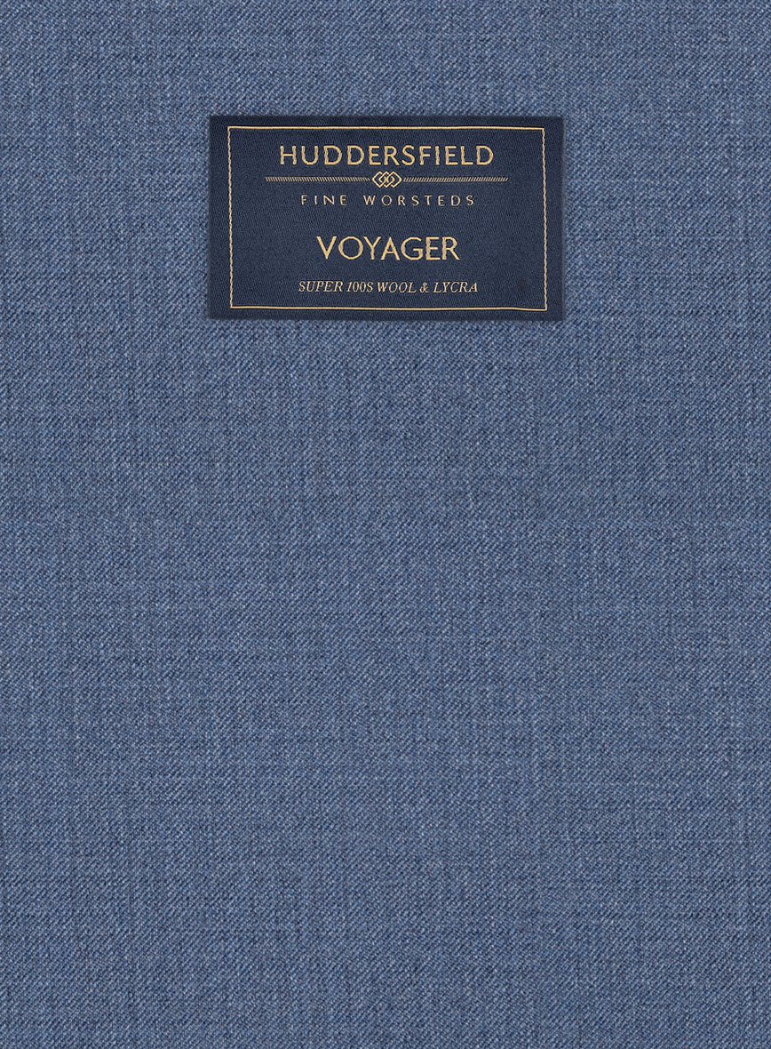 Huddersfield Stretch Slate Blue Wool Suit - StudioSuits