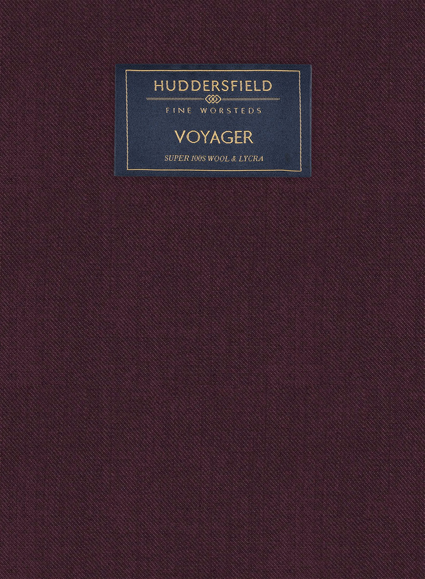 Huddersfield Stretch Wine Wool Pants - StudioSuits