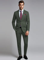 Huddersfield Stretch Autumn Green Wool Suit - StudioSuits
