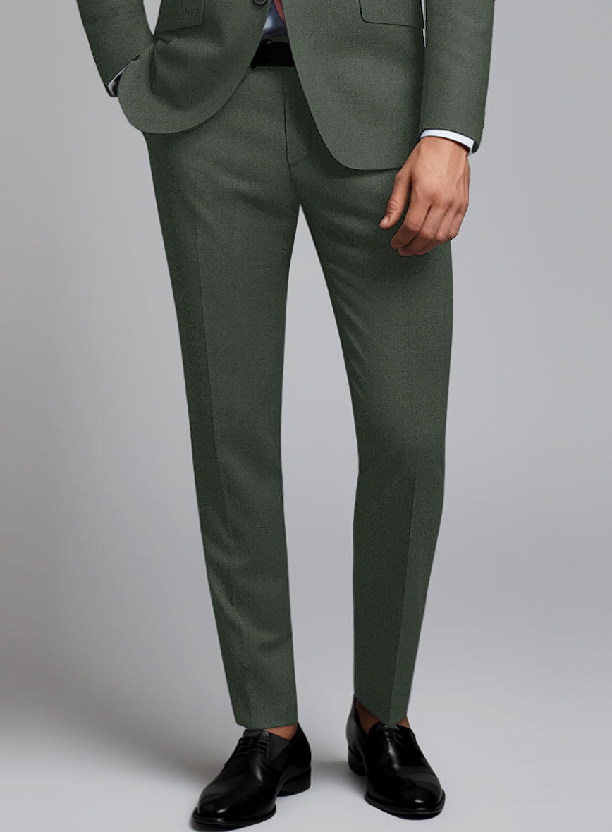 Huddersfield Stretch Autumn Green Wool Suit StudioSuits