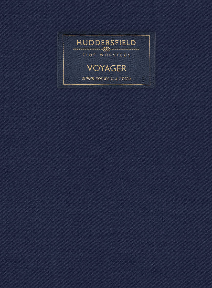 Huddersfield Stretch Persian Blue Wool Pants - StudioSuits