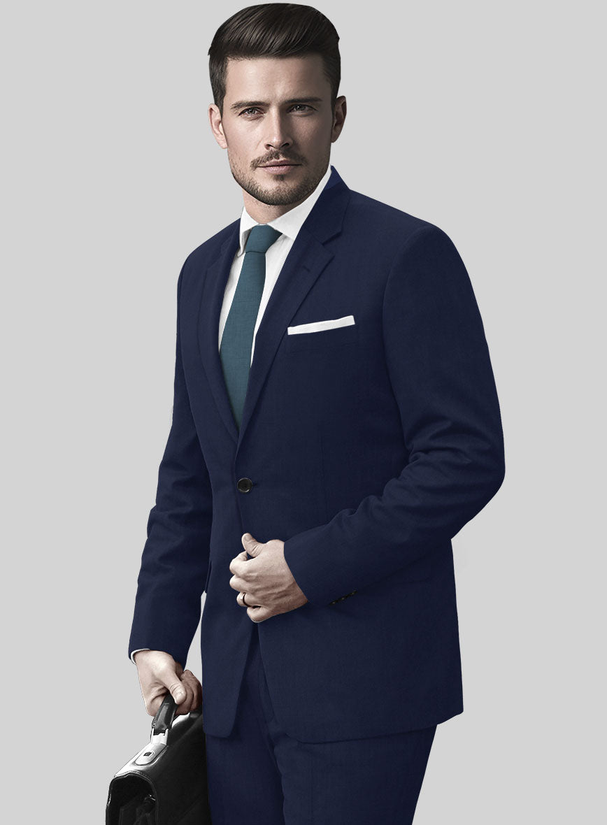 Huddersfield Stretch Persian Blue Wool  Suit - StudioSuits