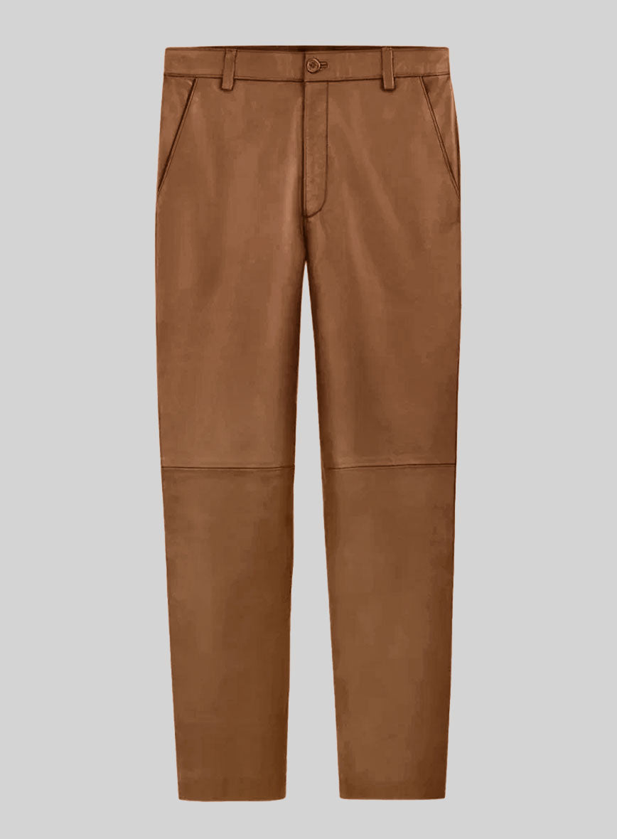 Hunter Tan Lambskin Leather Suit - StudioSuits