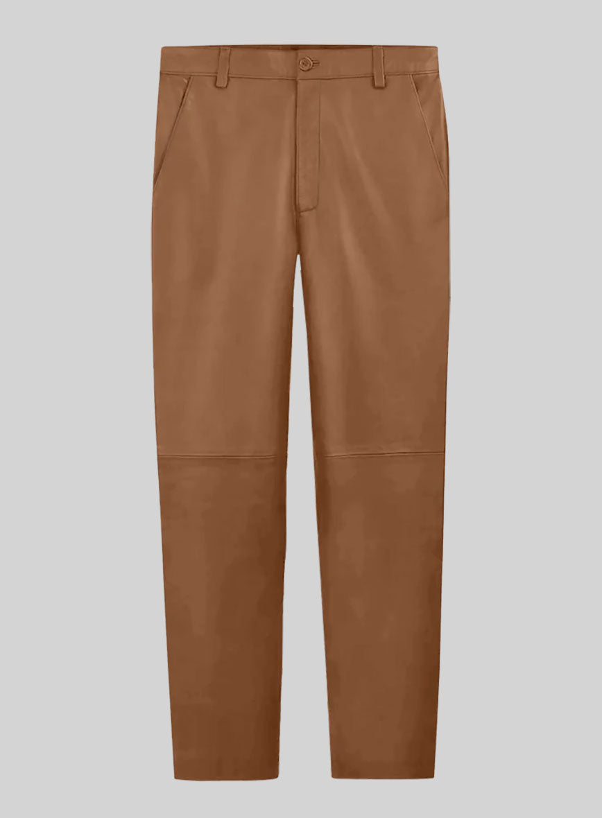 Hunter Tan Leather Trousers - StudioSuits