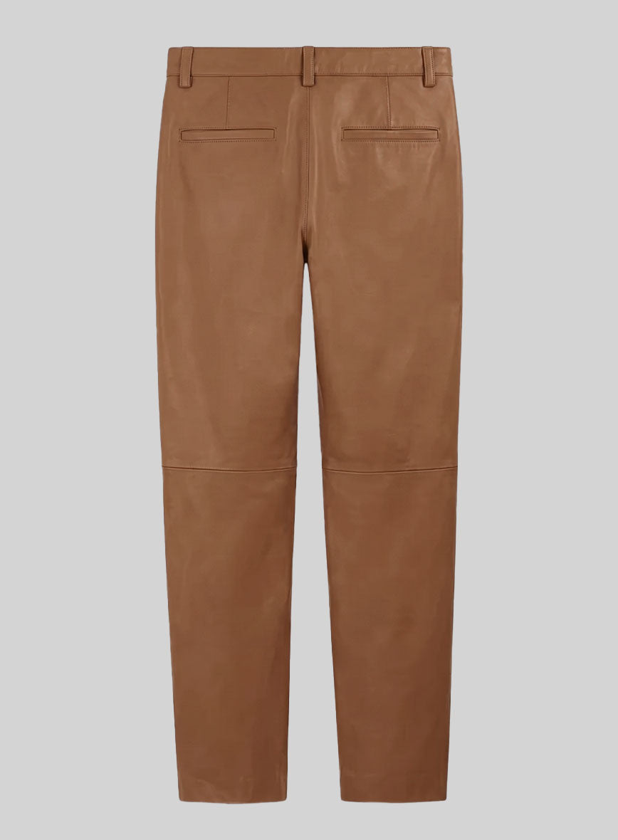 Hunter Tan Leather Trousers - StudioSuits