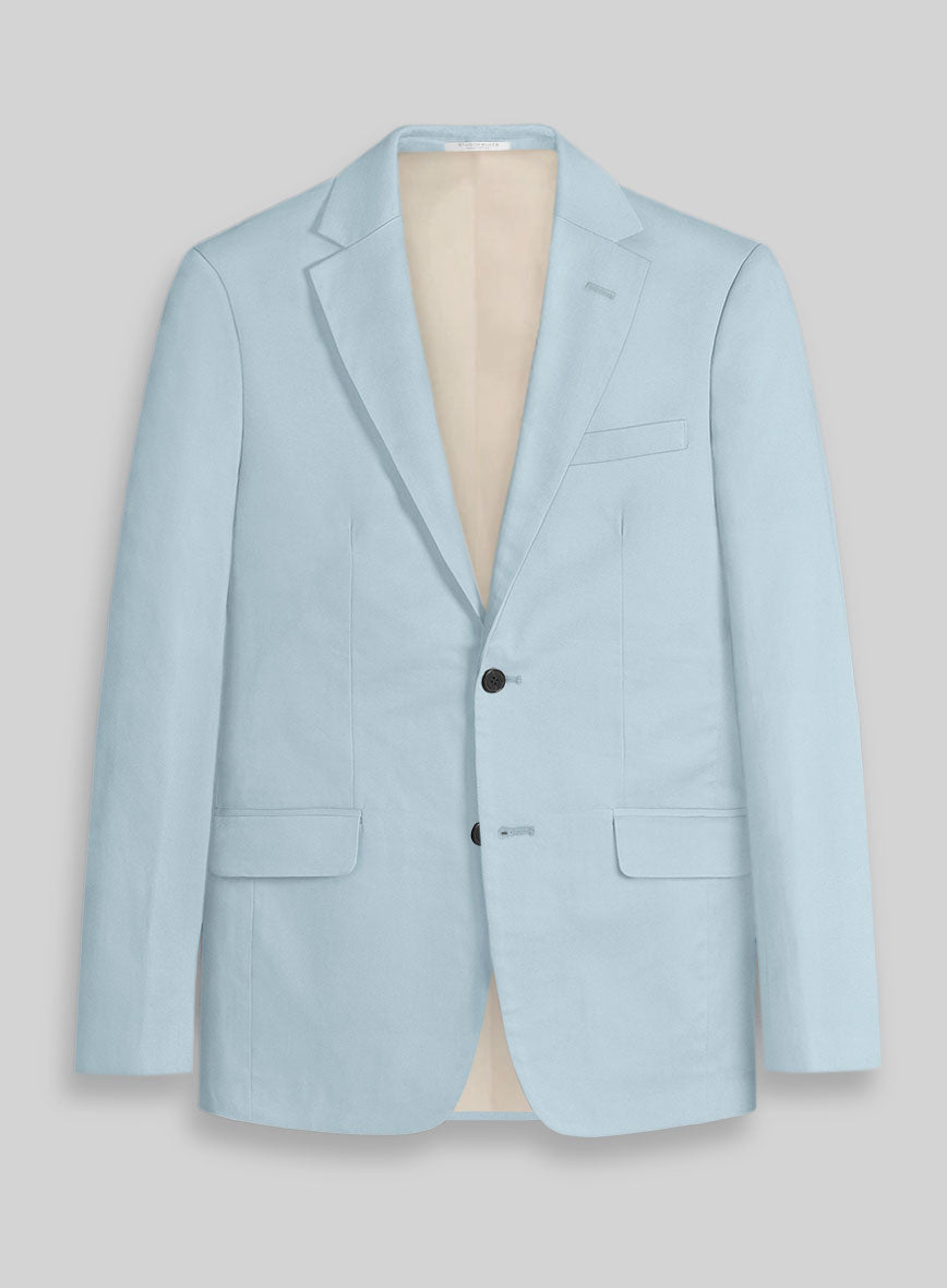 Ice Blue Napoli Stretch Light Weight Cotton Jacket - StudioSuits