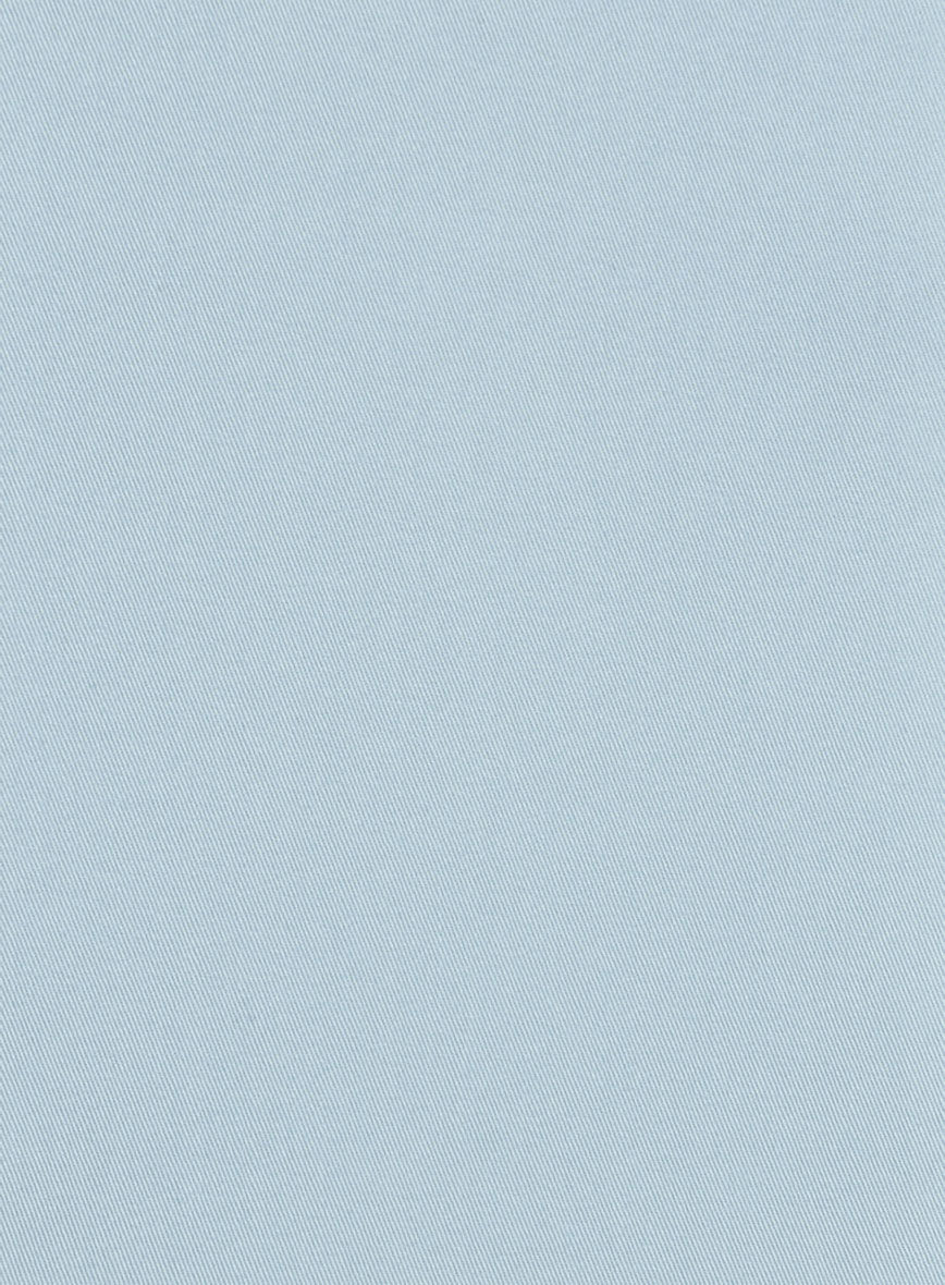Ice Blue Napoli Stretch Light Weight Cotton Pants - StudioSuits