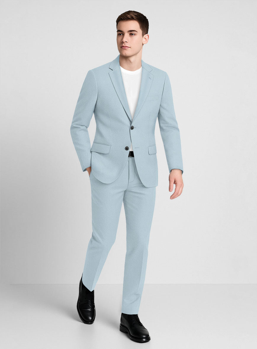 Ice Blue Napoli Stretch Light Weight Cotton Suit - StudioSuits