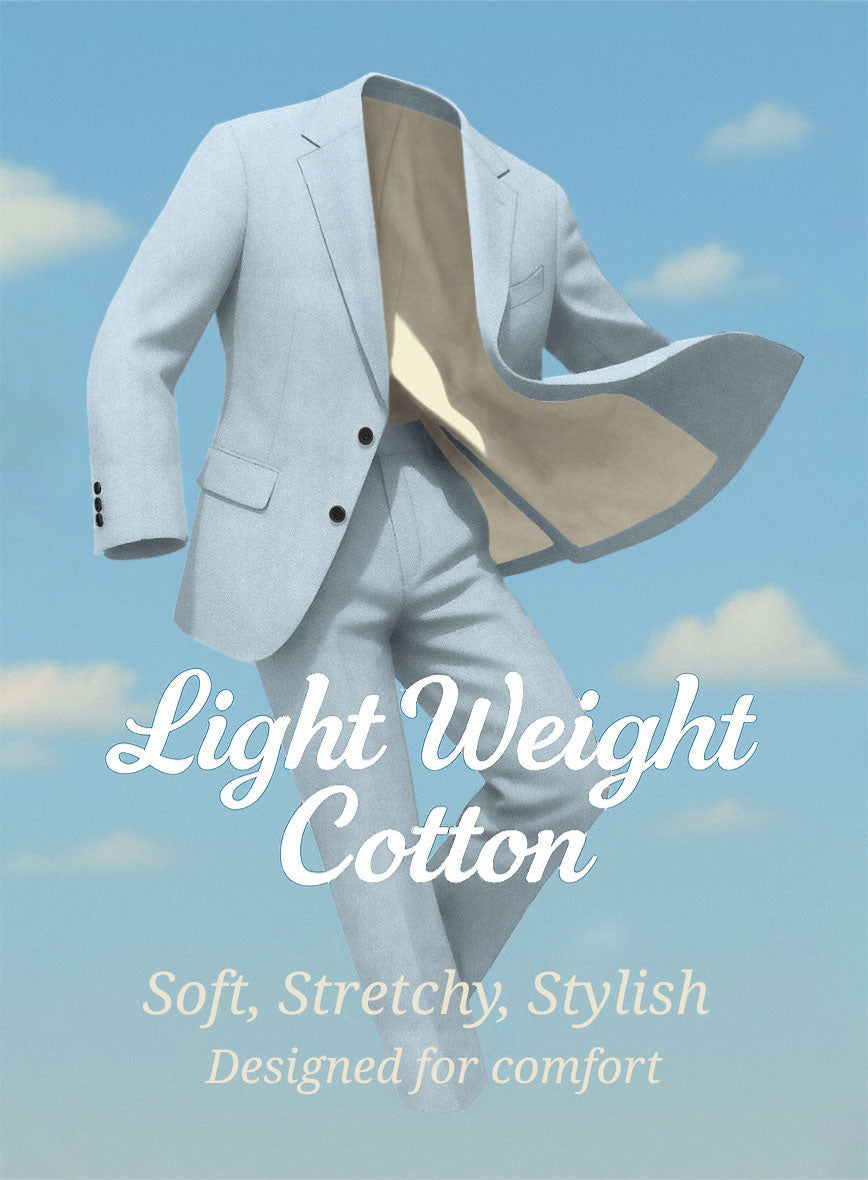 Ice Blue Napoli Stretch Light Weight Cotton Suit - StudioSuits