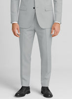 Ice Gray Cotton Power Stretch Chino Pants - StudioSuits