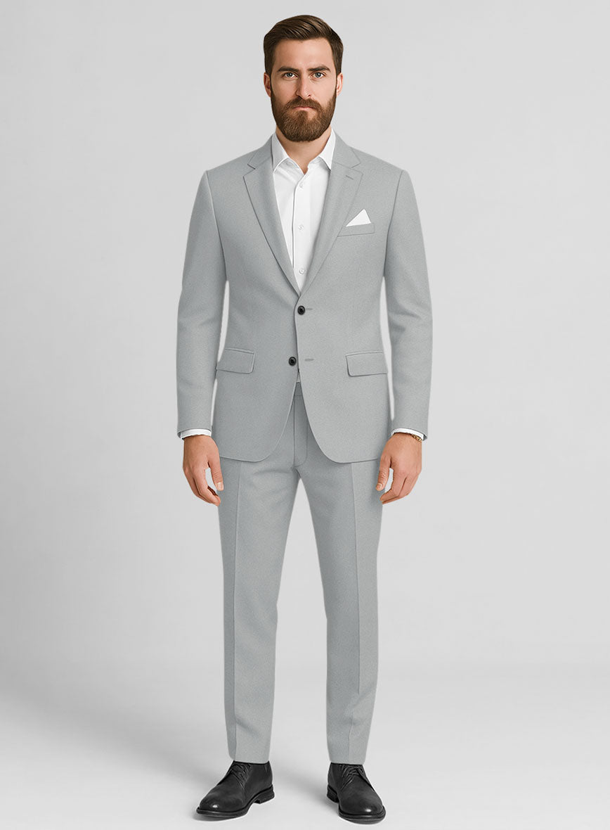 Ice Gray Cotton Power Stretch Chino Suit - StudioSuits