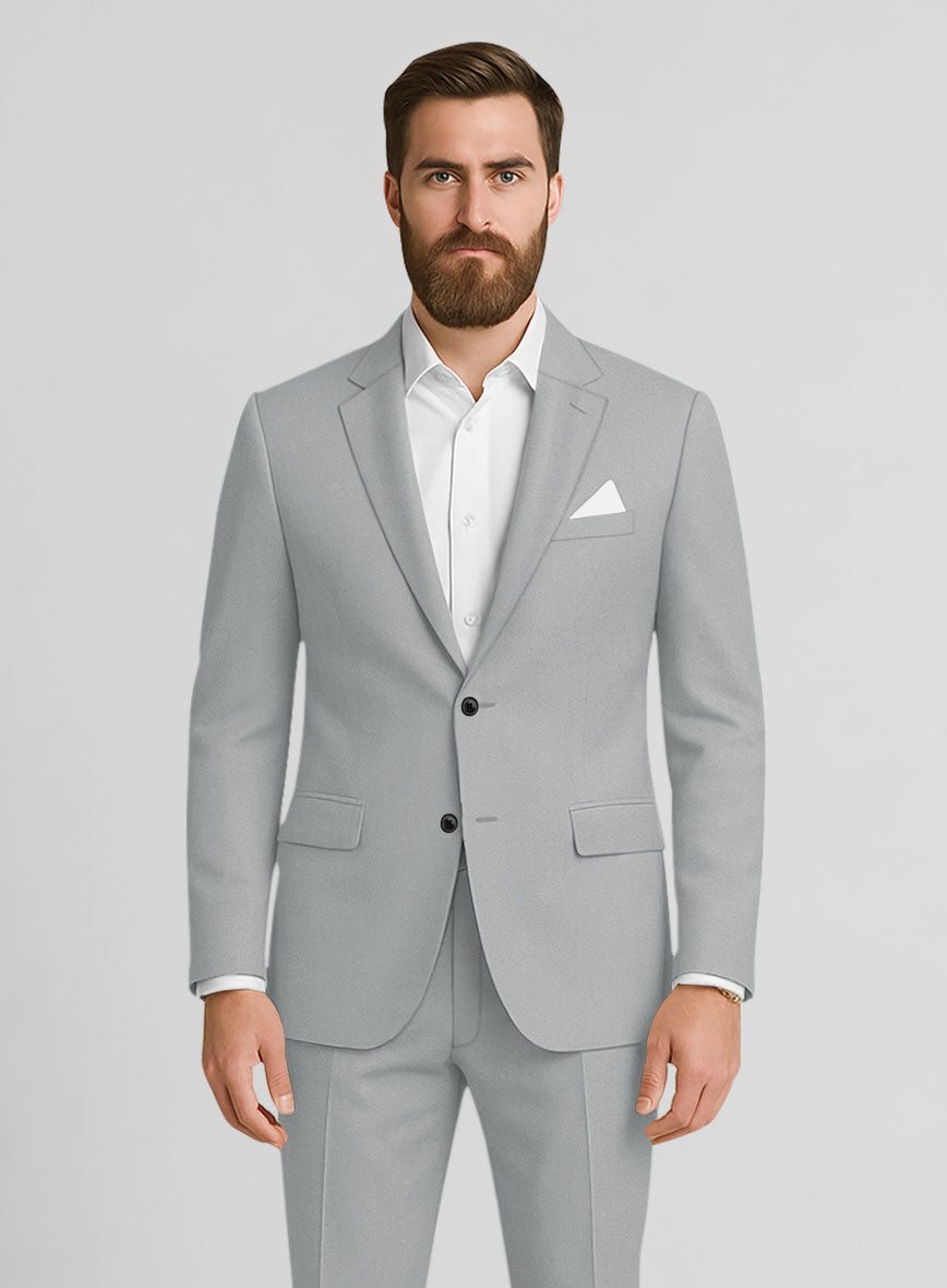 Ice Gray Cotton Power Stretch Chino Suit - StudioSuits