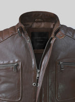 Ignite Moto Brown Leather Jacket - StudioSuits