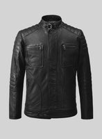 Ignite Moto Black Biker Leather Jacket - StudioSuits