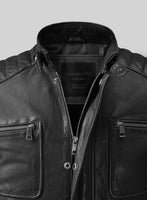 Ignite Moto Black Biker Leather Jacket - StudioSuits