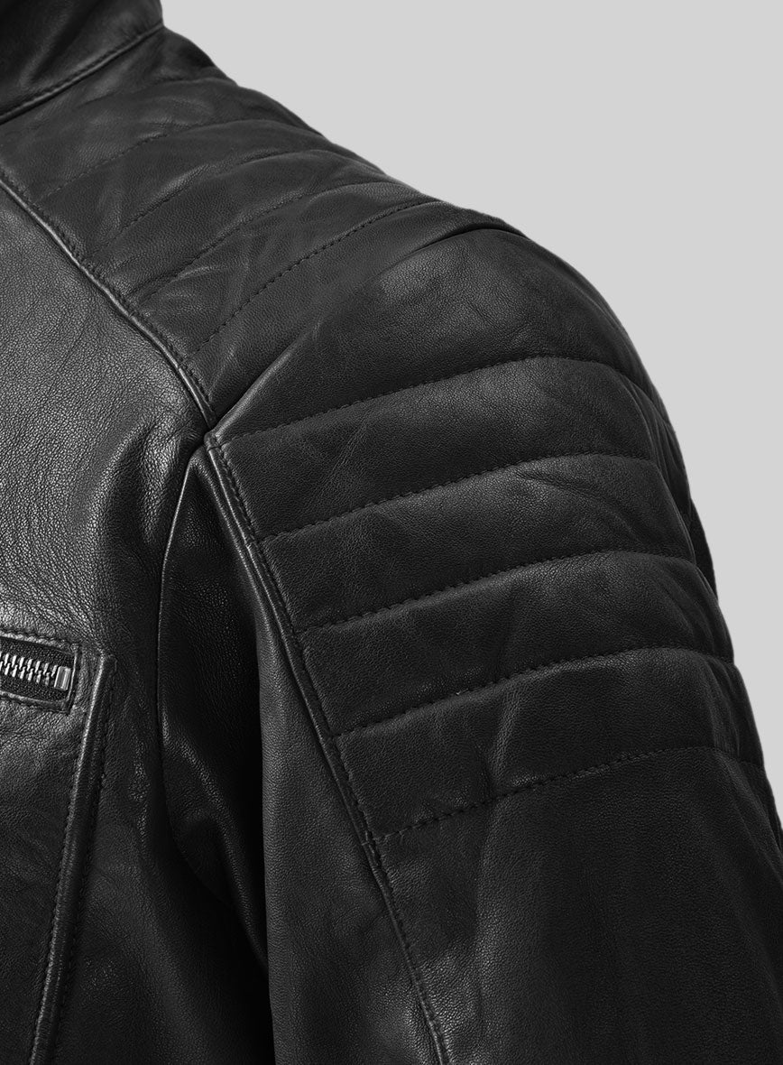 Ignite Moto Black Biker Leather Jacket - StudioSuits