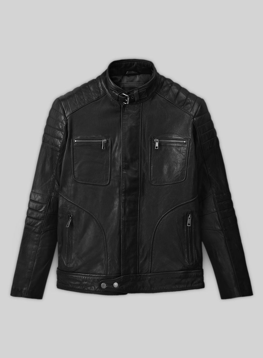 Ignite Moto Black Biker Leather Jacket - StudioSuits