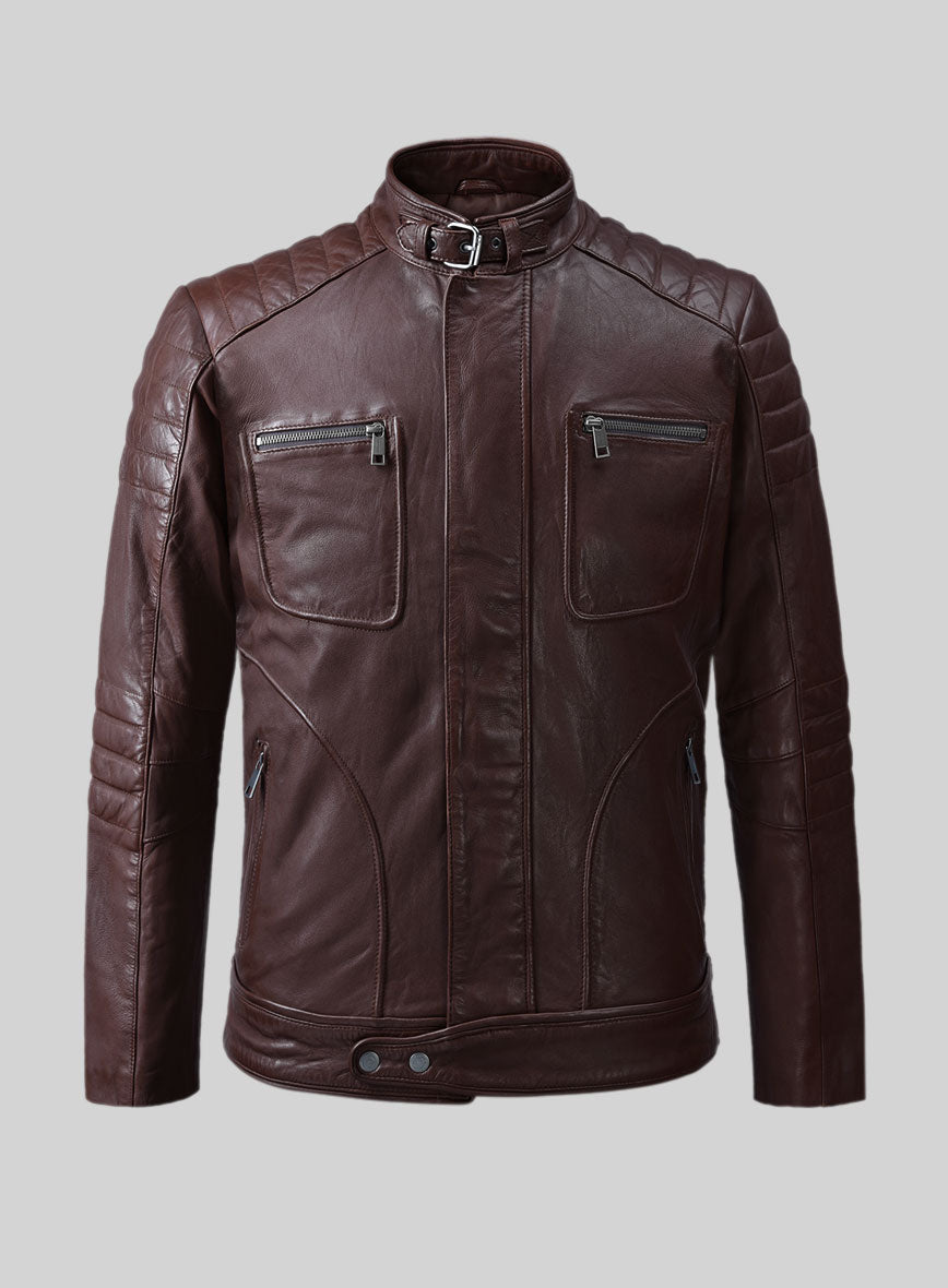 Ignite Moto Burgundy Leather Jacket - StudioSuits