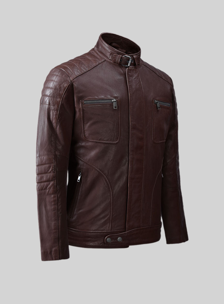 Ignite Moto Burgundy Leather Jacket - StudioSuits