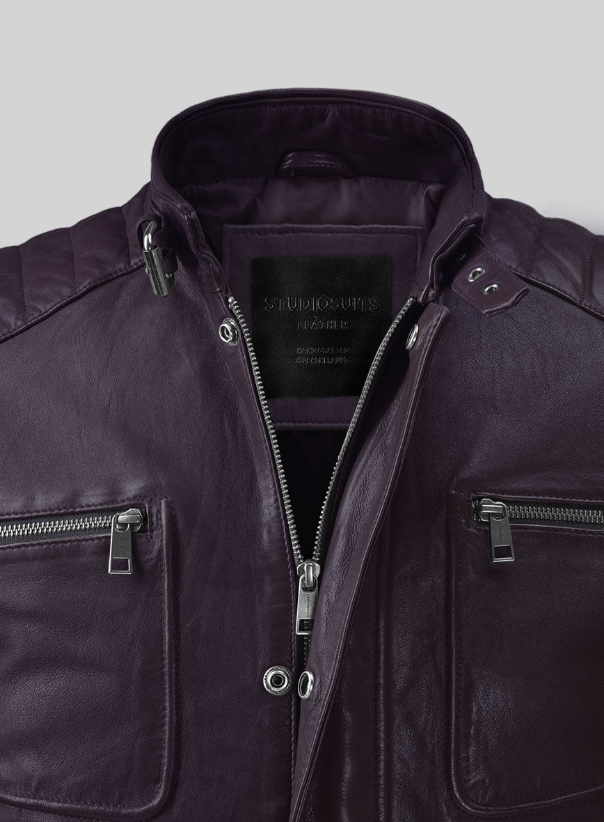 Ignite Moto Purple Leather Jacket - StudioSuits