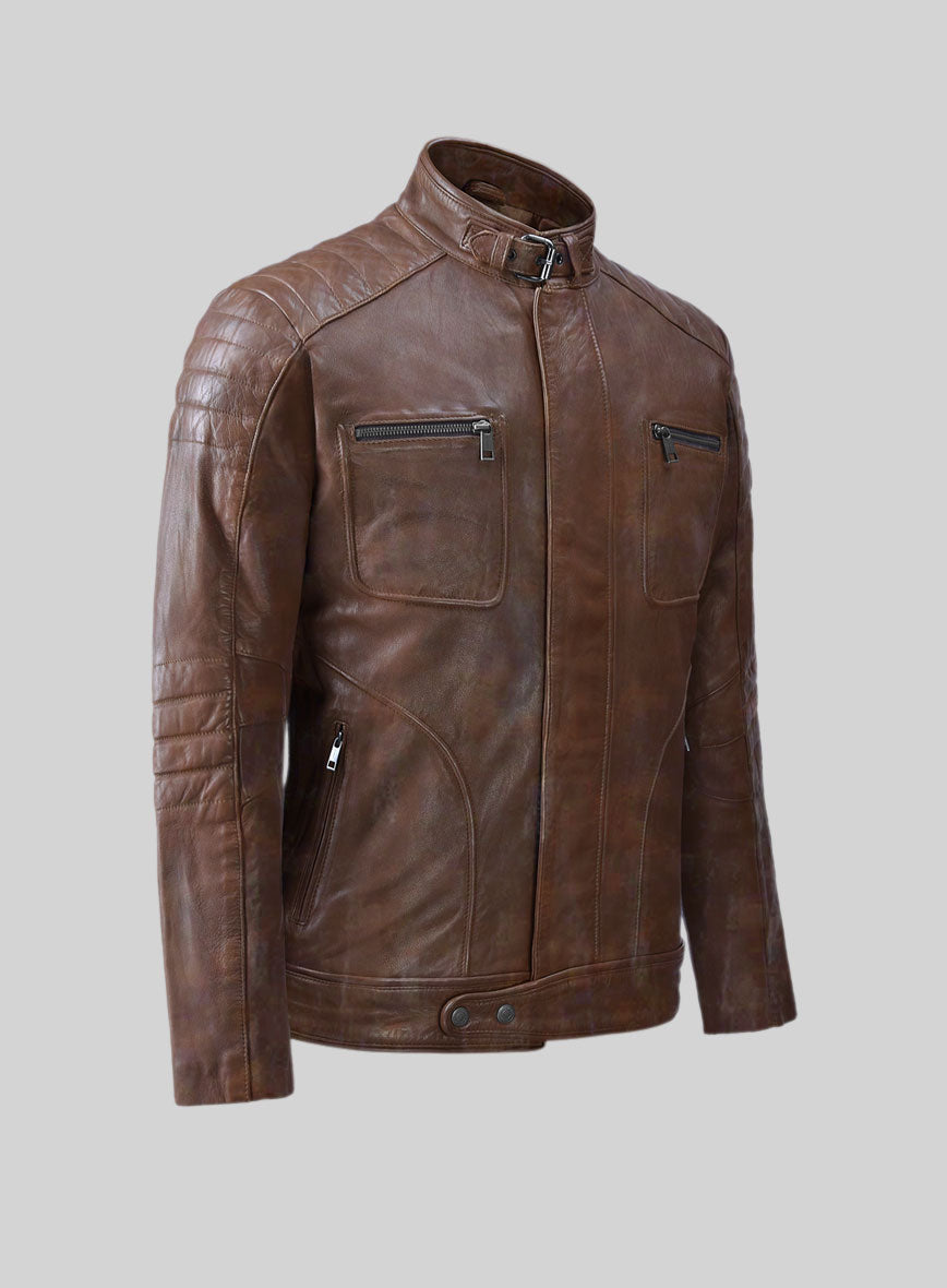 Ignite Moto Spanish Brown Leather Jacket - StudioSuits