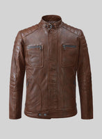 Ignite Moto Spanish Brown Leather Jacket - StudioSuits