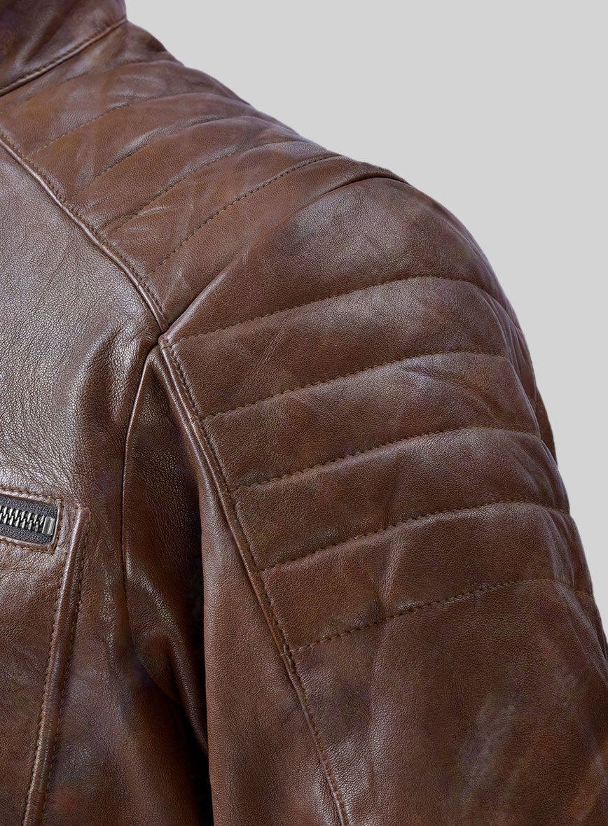 Ignite Moto Spanish Brown Leather Jacket - StudioSuits