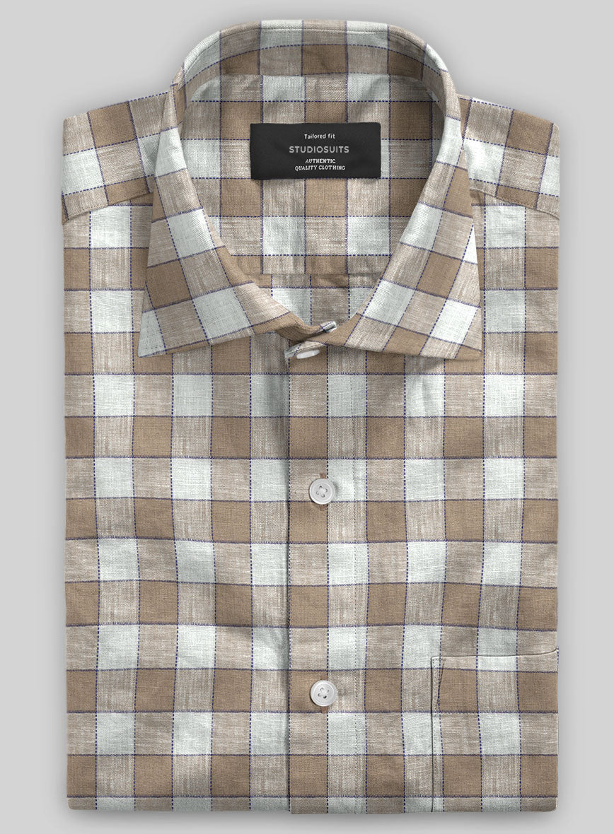 Ilimas Checks Linen Shirt - StudioSuits