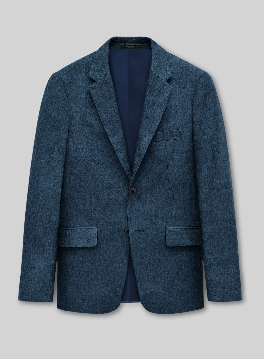 Indigo Blue Linen Suit - StudioSuits