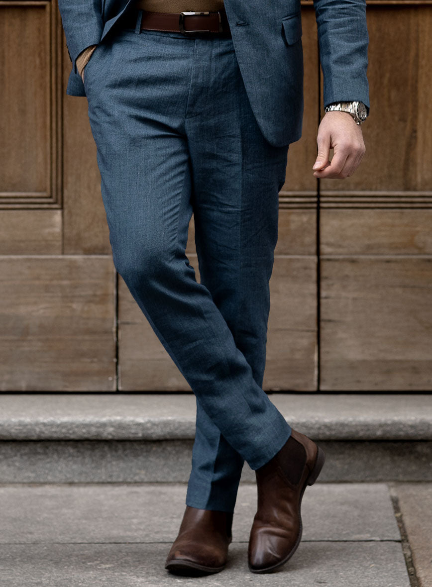 Indigo Blue Linen Suit - StudioSuits