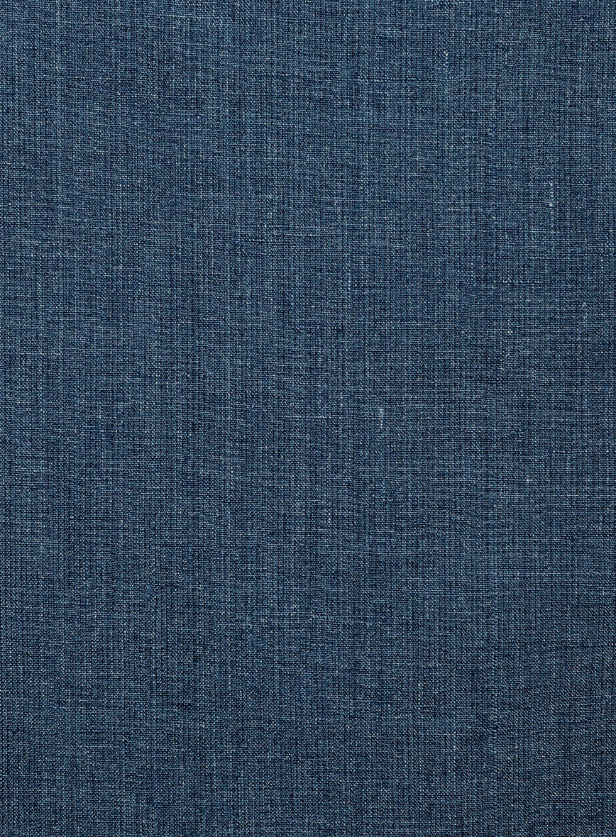 Indigo Blue Linen Highland Trousers - StudioSuits
