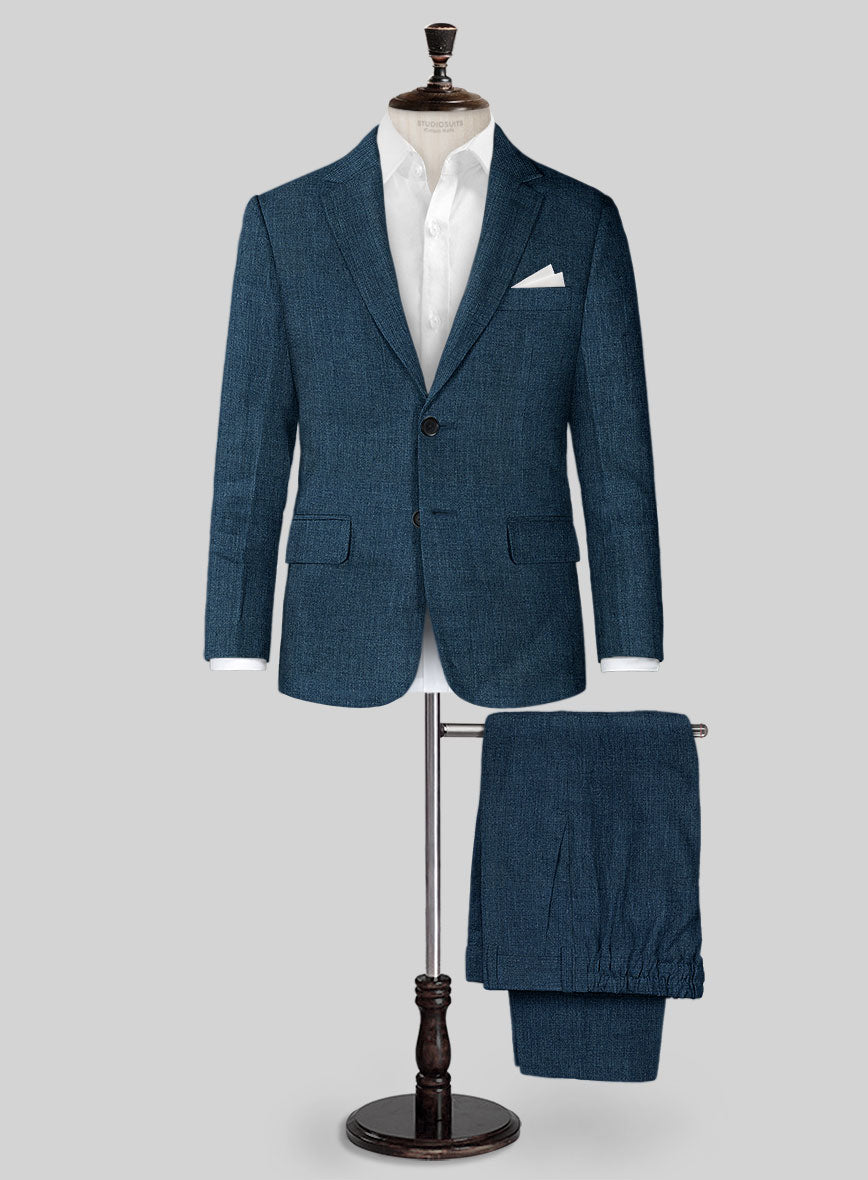 Indigo Blue Linen Boys Suit - StudioSuits