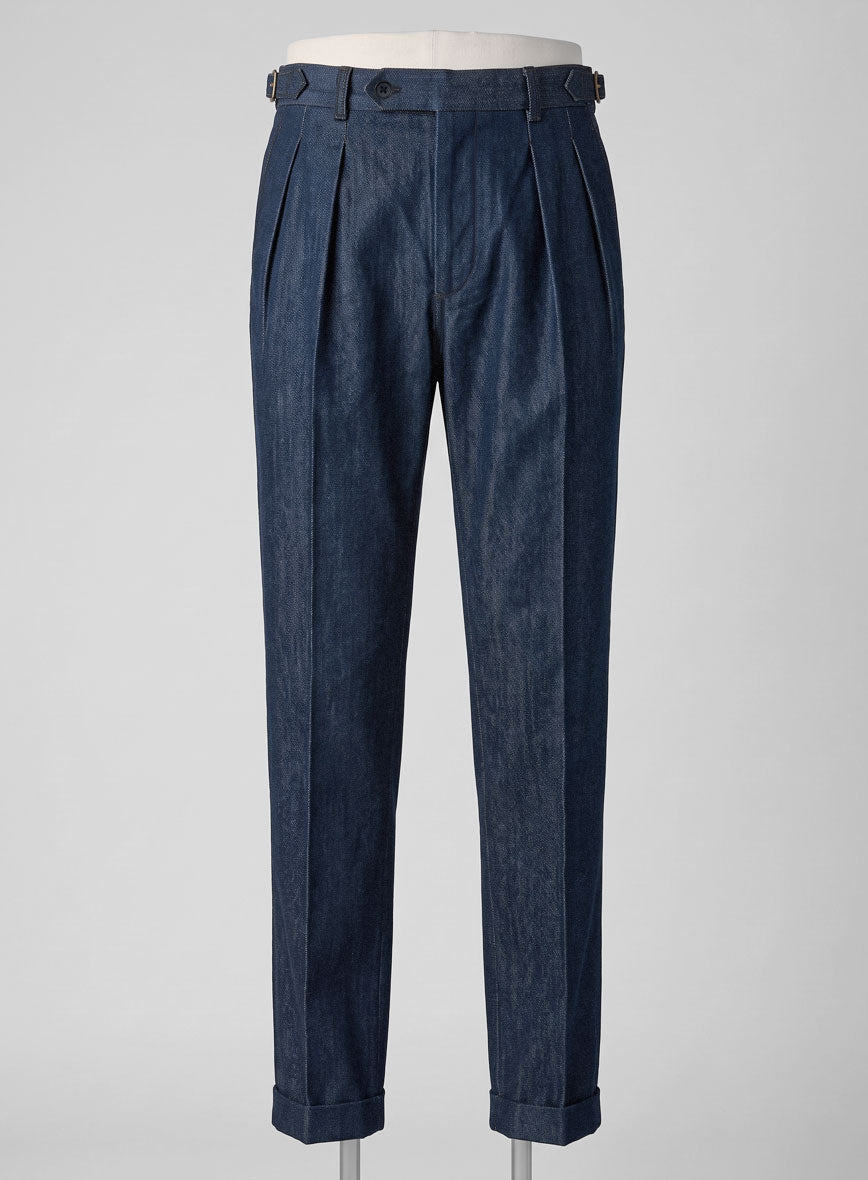 Indigo Denim Gurkha Pants - StudioSuits