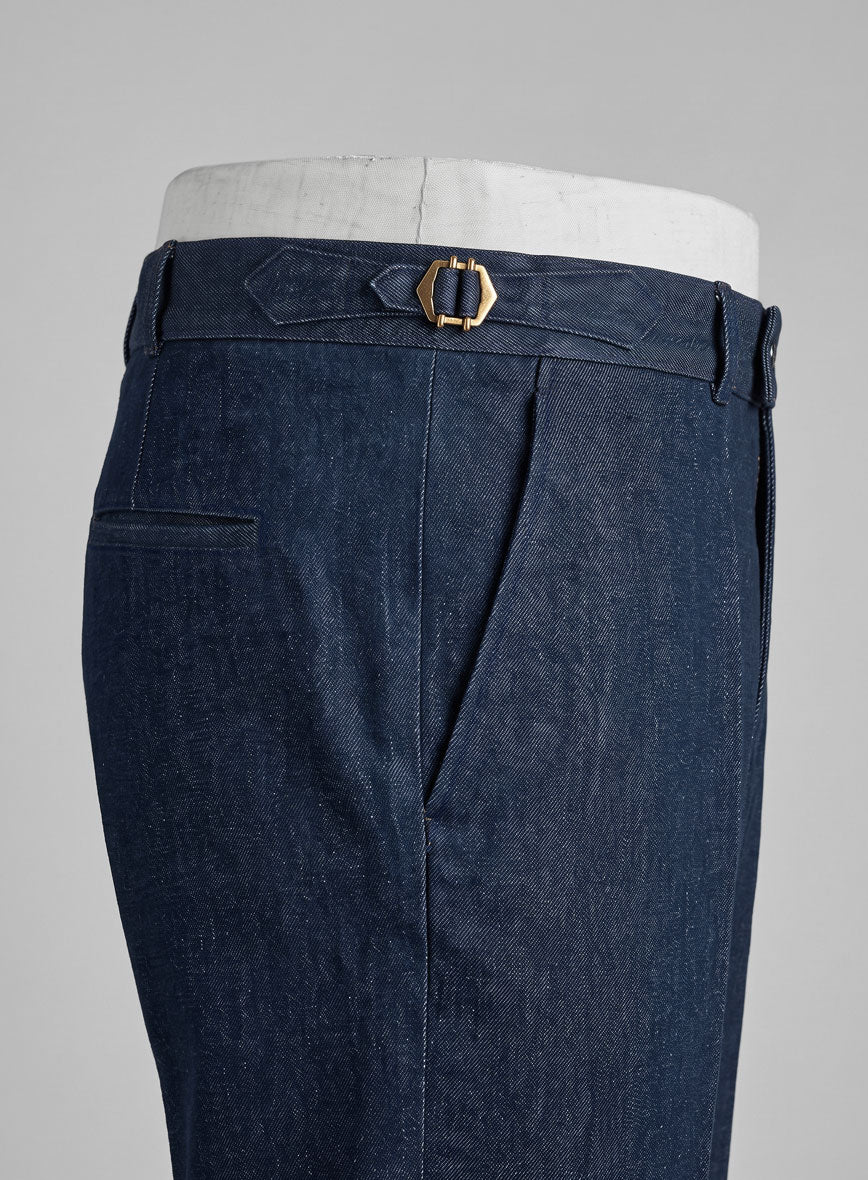 Indigo Denim Gurkha Pants - StudioSuits
