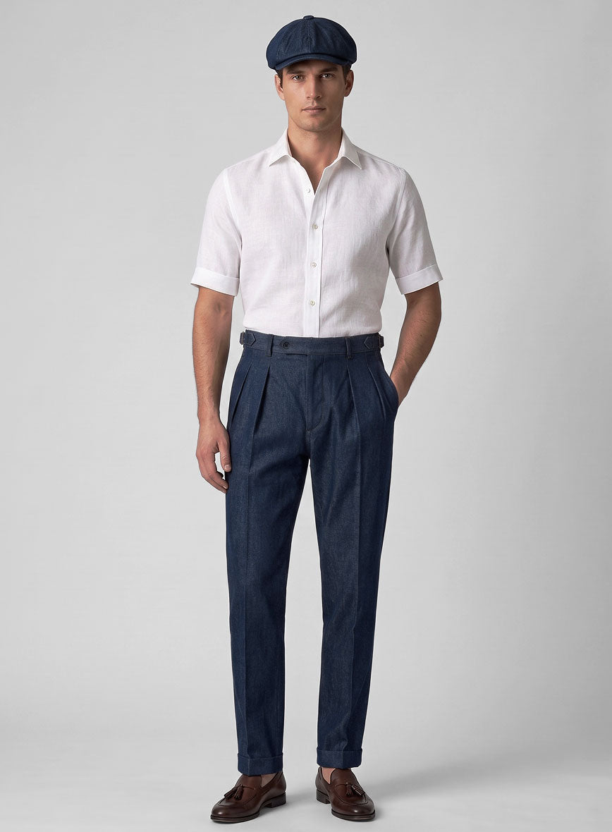 Indigo Denim Gurkha Pants - StudioSuits