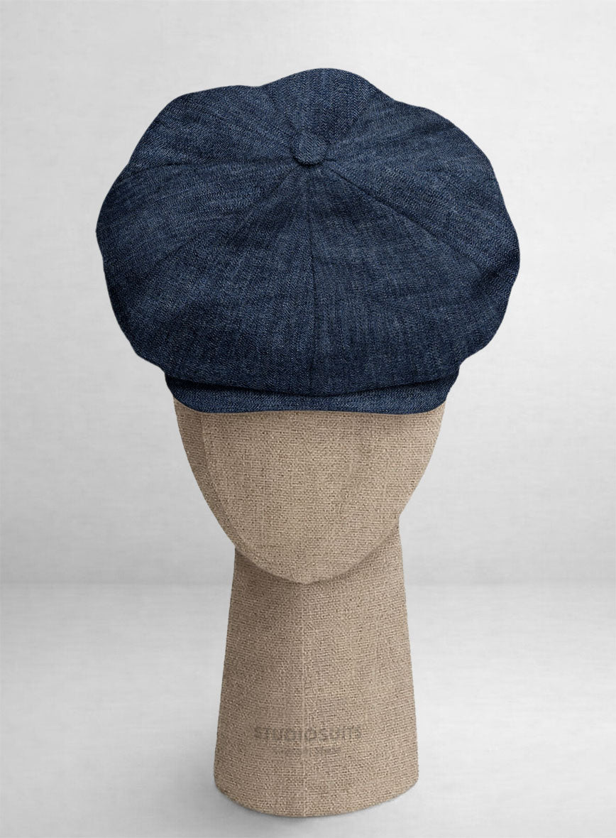 Indigo Denim Newsboy Cap - StudioSuits