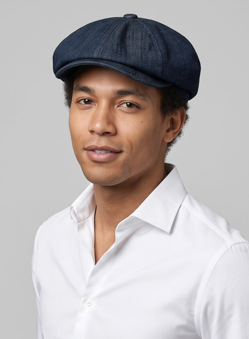 Indigo Denim Newsboy Cap - StudioSuits