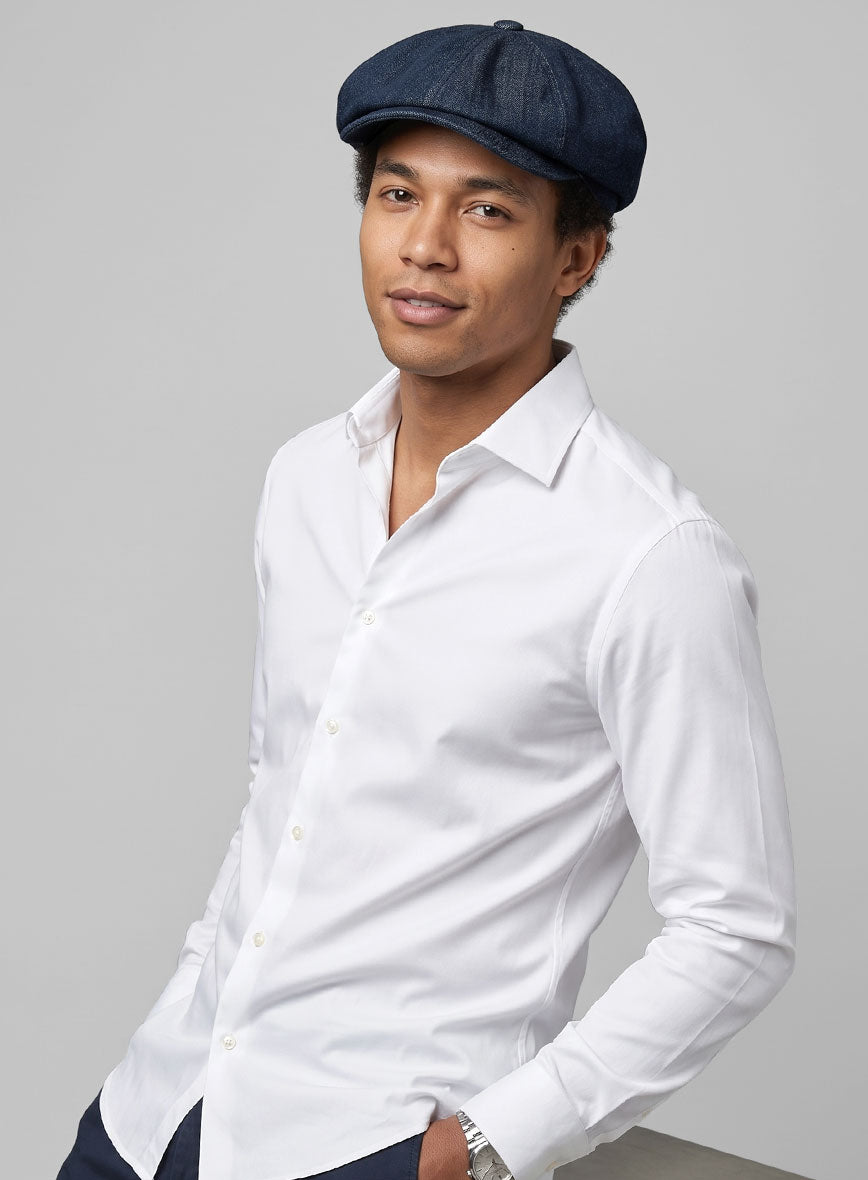 Indigo Denim Newsboy Cap - StudioSuits