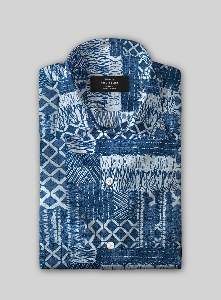 Indigo Bandana Cotton Shirt - StudioSuits