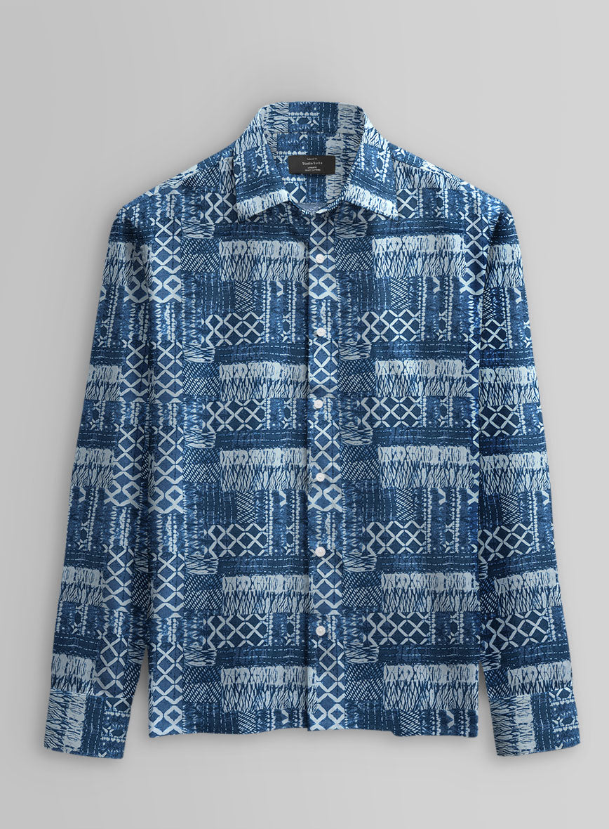 Indigo Bandana Cotton Shirt - StudioSuits