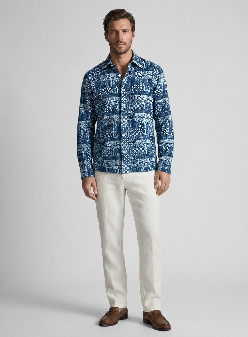 Indigo Bandana Cotton Shirt - StudioSuits