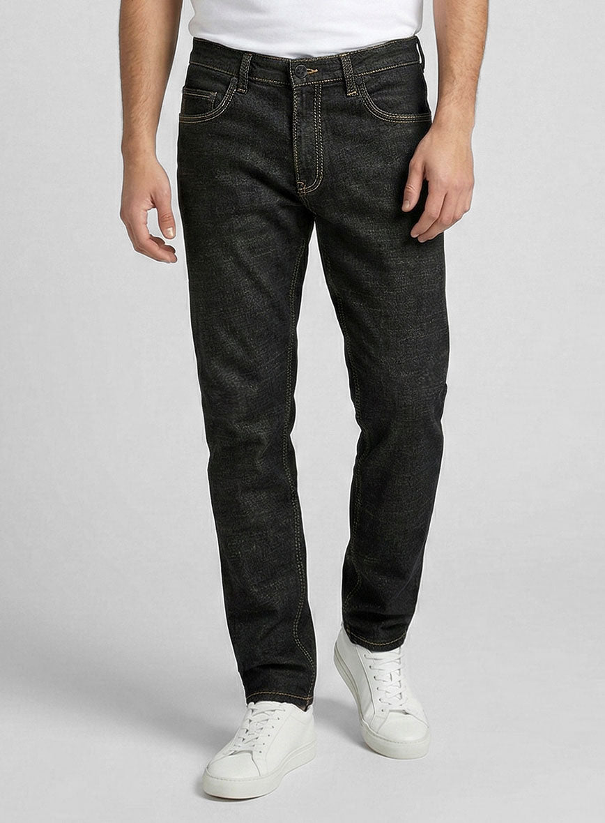 Indigo Black Stretch Denim Jeans - StudioSuits