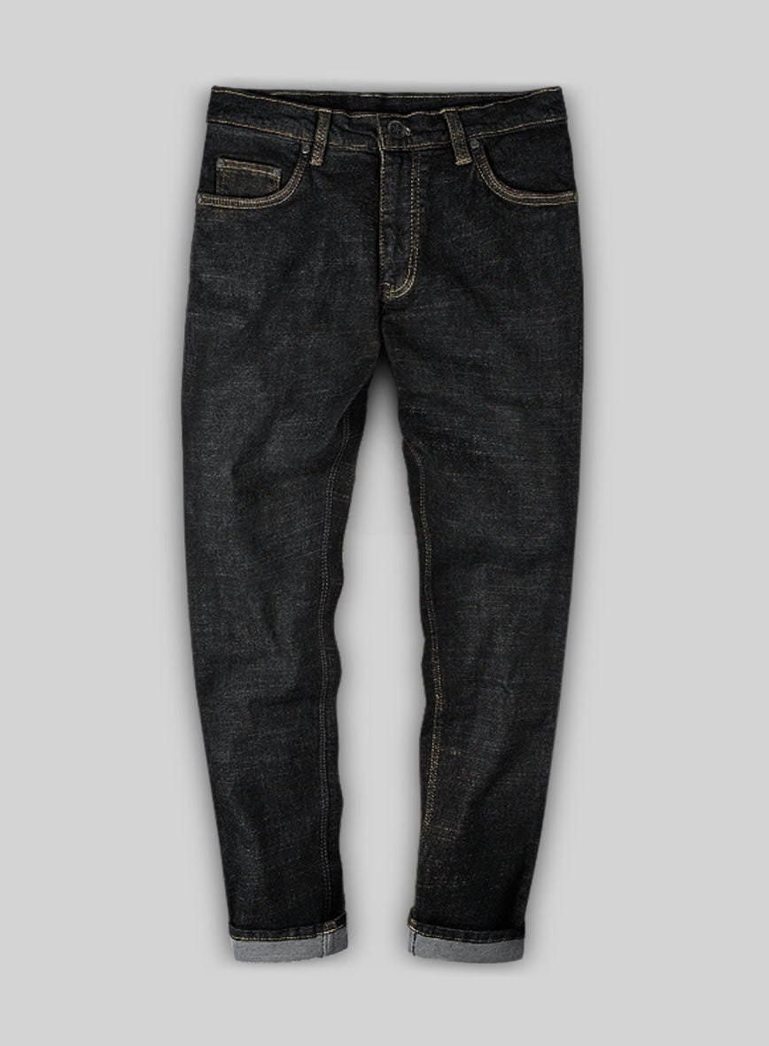 Indigo Black Stretch Denim Jeans - StudioSuits