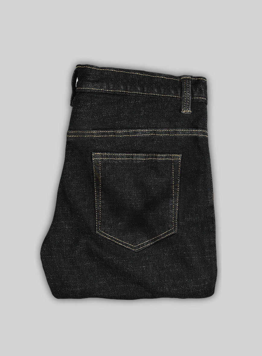 Indigo Black Stretch Denim Jeans - StudioSuits