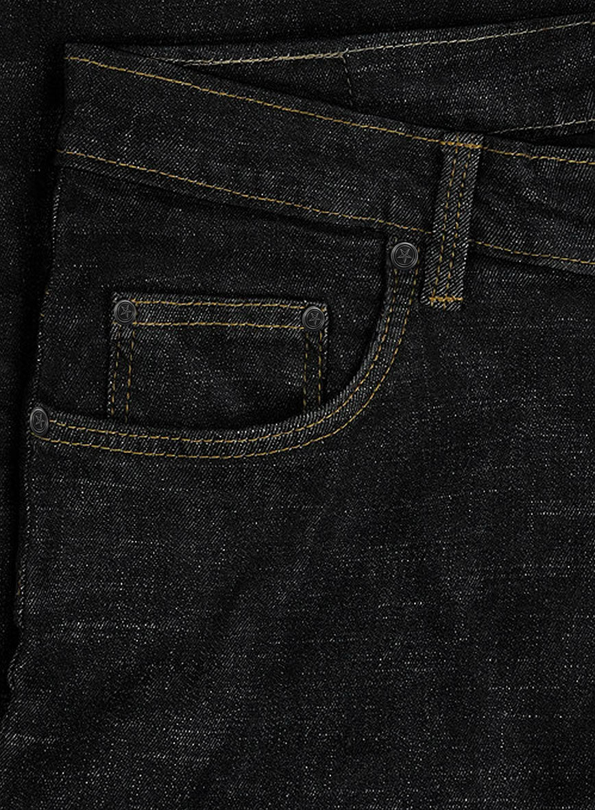 Indigo Black Stretch Denim Jeans - StudioSuits