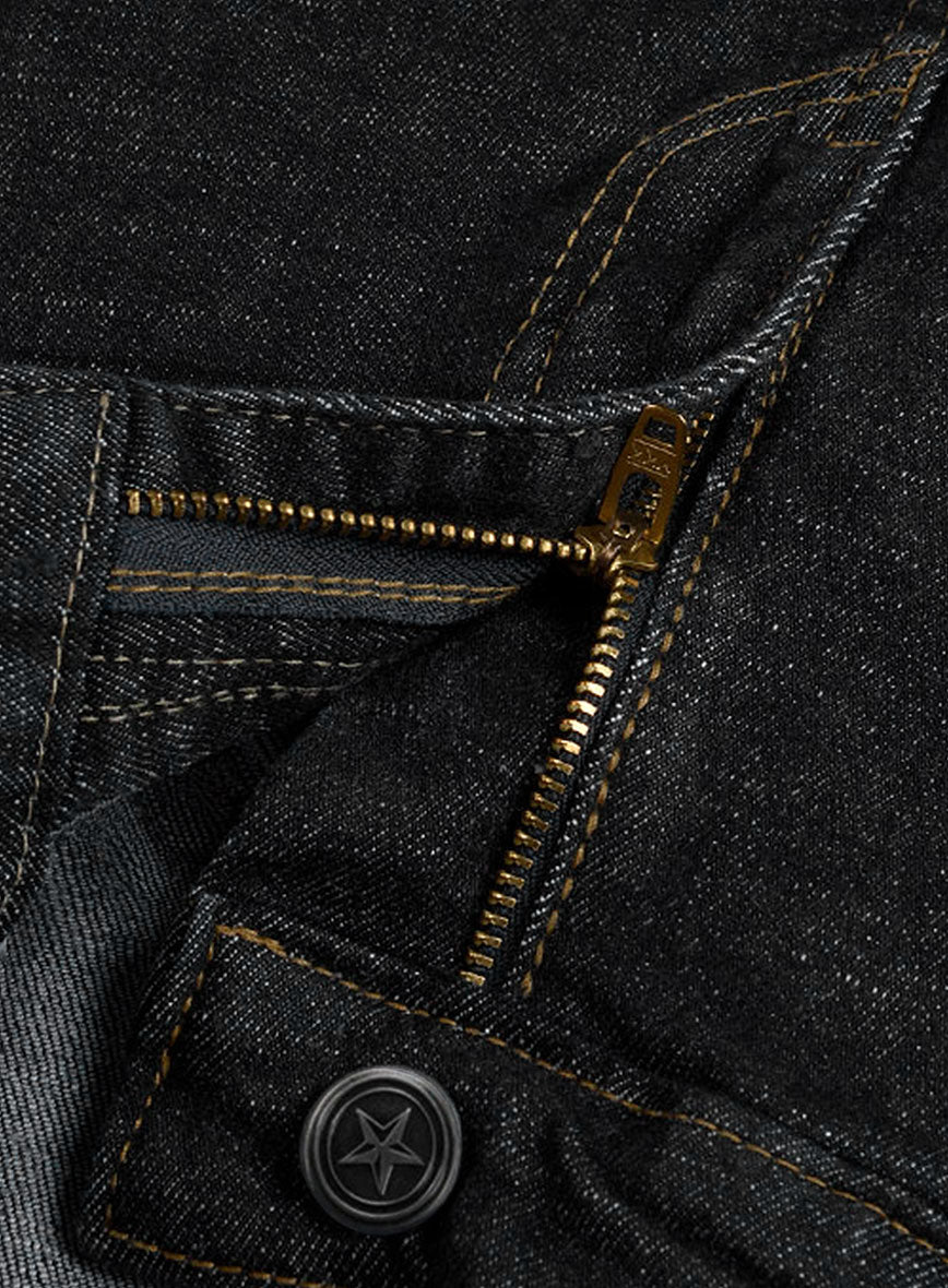 Indigo Black Stretch Denim Jeans - StudioSuits